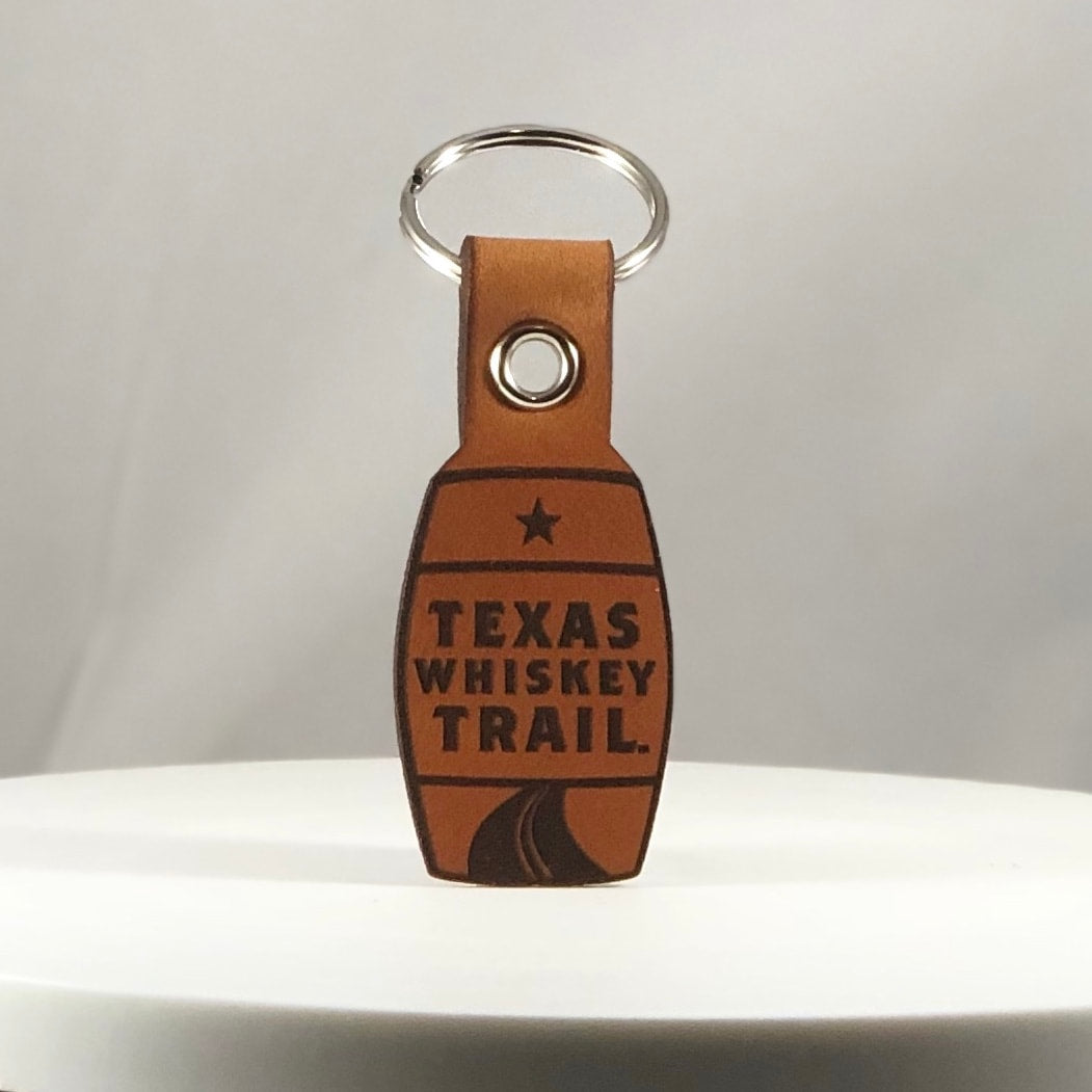Texas Whiskey Trail Leather Keychain